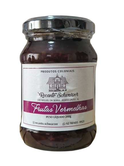 Geleia artesanal de frutas vermelhas Recanto Schwarzer