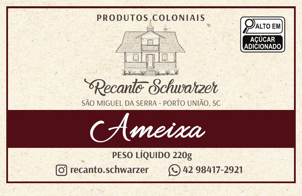 Rótulo da Geleia de Ameixa do Recanto Schwarzer