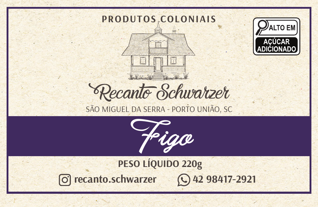 Rótulo da Geleia de Figo do Recanto Schwarzer